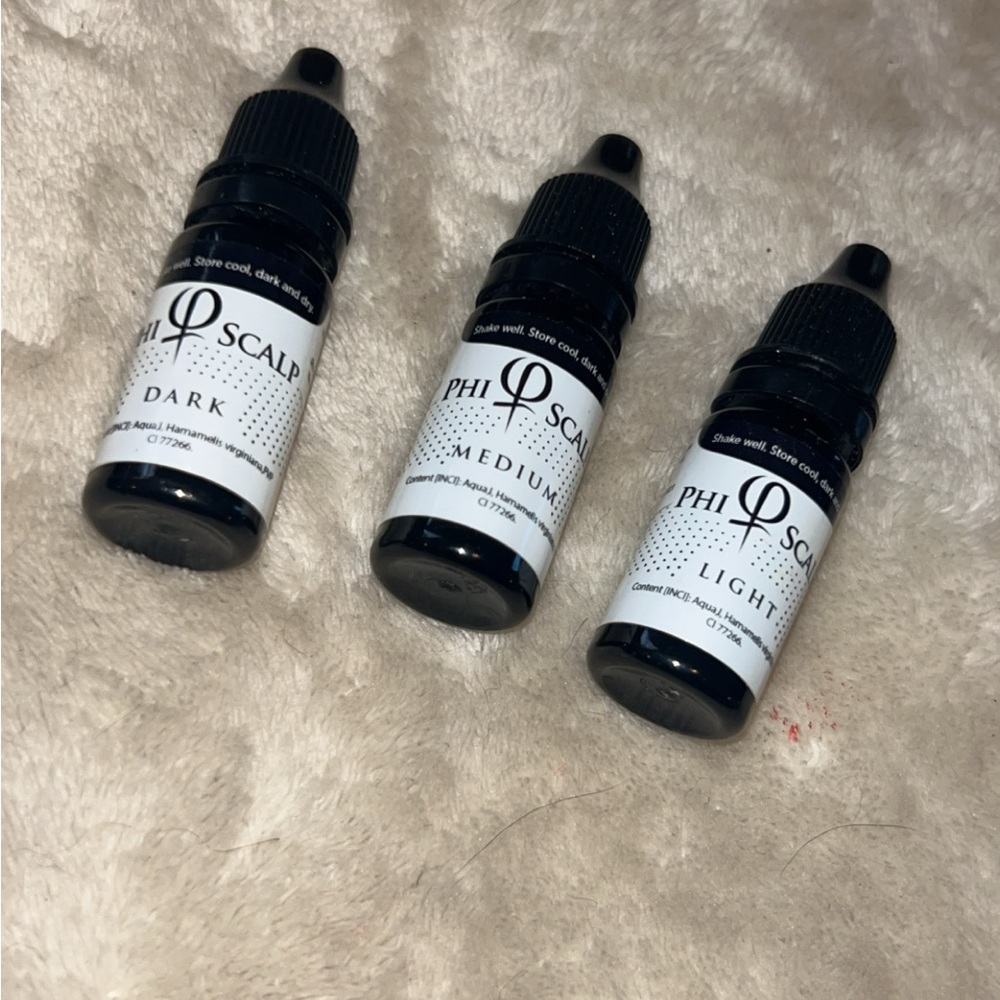 Phi Scalp SMP Pigments - Dark, Medium, Light.
